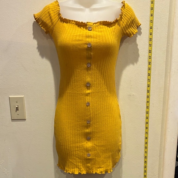 Love Tree Mustard Ribbed Dress - Picture 1 of 3